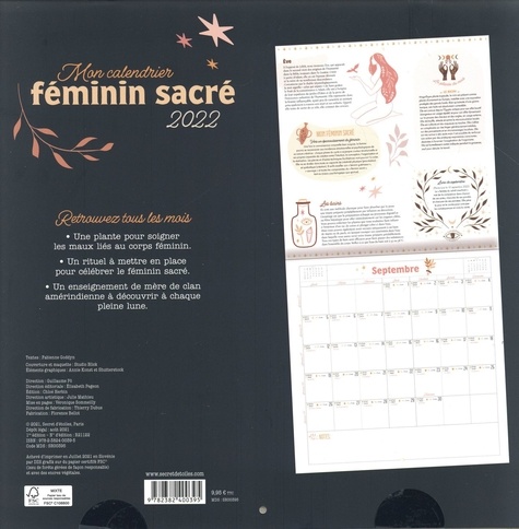 Mon calendrier du féminin sacré  Edition 2022