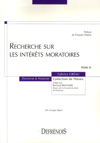 Fabrice Gréau - Recherches sur les intérêts moratoires.