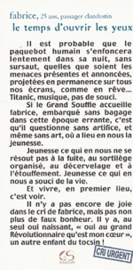 Le temps d'ouvrir les yeux