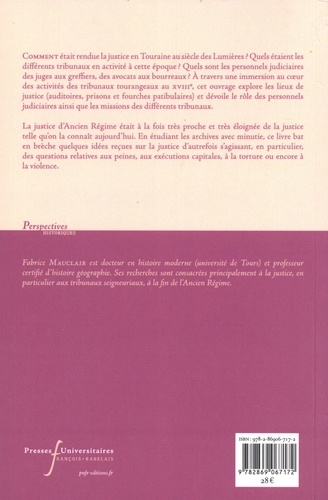 La justice des Lumières. Les tribunaux ordinaires en Touraine au XVIIIe siècle