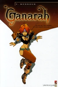 Un palais, des arbres et des fruits rouges sang