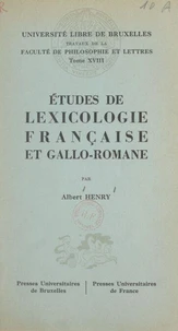 Études de lexicologie française et gallo-romane