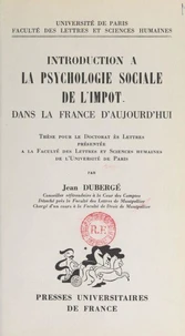 Introduction à la psychologie sociale de l'impôt dans la France d'aujourd'hui