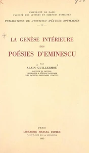 La genèse intérieure des poésies d'Eminescu
