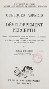 Quelques aspects du développement perceptif
