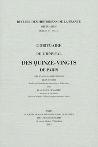 L'obituaire de l'hôpital des Quinze-Vingts de Paris