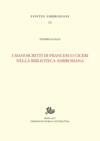 Federico Gallo - I manoscritti di Francesco Ciceri nella Biblioteca Ambrosiana.