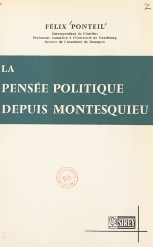 La pensée politique depuis Montesquieu