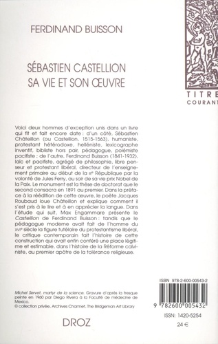 Sébastien Castellion, sa vie et son oeuvre (1515-1563)