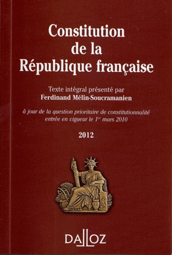 Constitution de la République française  Edition 2012