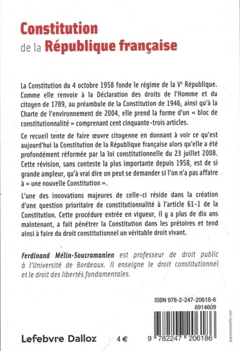 Constitution de la république française  Edition 2022