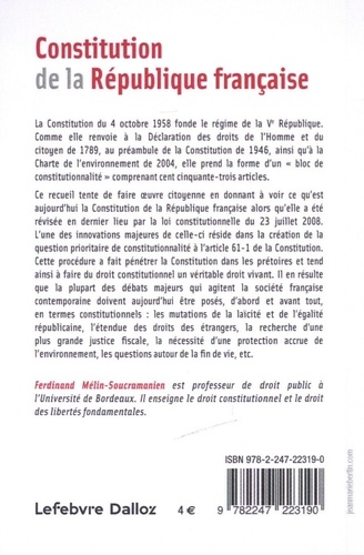 Constitution de la République française 21e édition