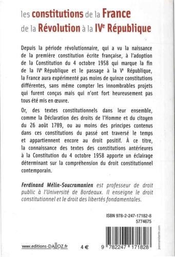 Les constitutions de la France de la Révolution à la IVe République