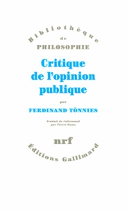 Ferdinand Tönnies - Crititque de l'opinion publique.