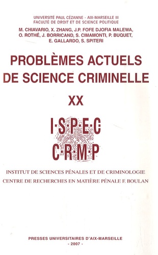 Fernand Boulan - Problèmes actuels de science criminelle - Volume 20.