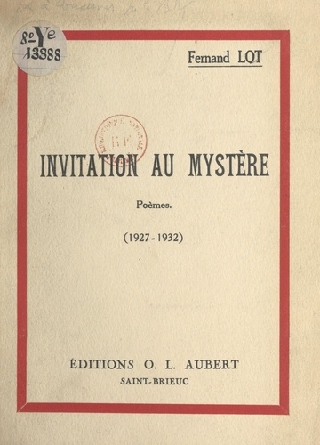 Invitation au mystère (1927-1932)