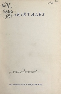 Fernand Tourret et A. Gélaste - Pariétales.