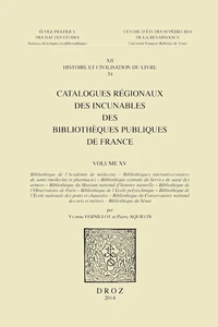 Catalogues régionaux des incunables des bibliothèques publiques de France