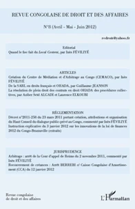 Revue congolaise de droit et des affaires N° 8, Avril-Mai-Juin 2012