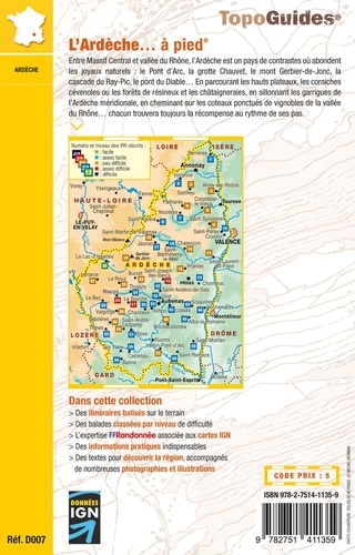 L'Ardèche... à pied. 46 circuits dont 11 adaptés à la marche nordique 8e édition