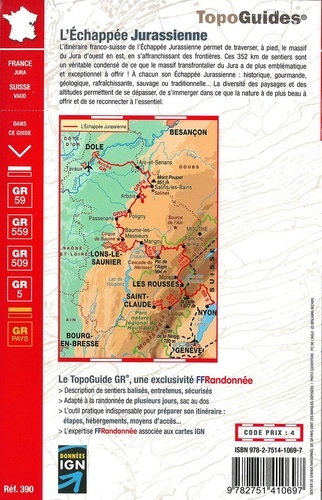 L'échappée Jurassienne - L'itinéraire franco-suisse. Plus de 18 jours de randonnée 3e édition