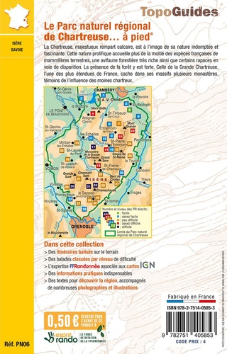 Le Parc naturel régional de Chartreuse... à pied. 38 promenades & Randonnées