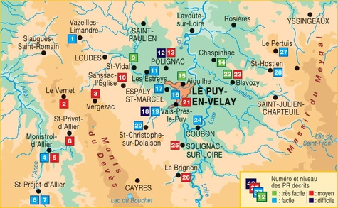 Le Velay... à pied. Autour du Puy-en-Velay, 28 promenades & randonnées