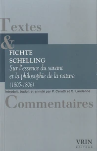 Sur l'essence du savant et la philosophie de la nature (1805-1806)