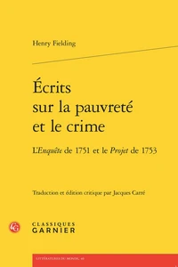Ecrits sur la pauvreté et le crime