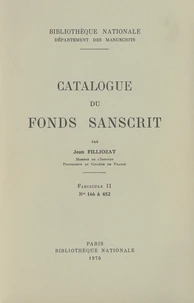 Catalogue du fonds sanscrit