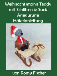 Weihnachtsmann Teddy mit Schlitten &amp; Sack