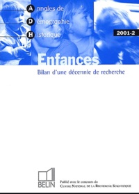  Belin - Annales de Démographie Historique N° 2/2001 : Enfances - Bilan d'une décennie de recherche.