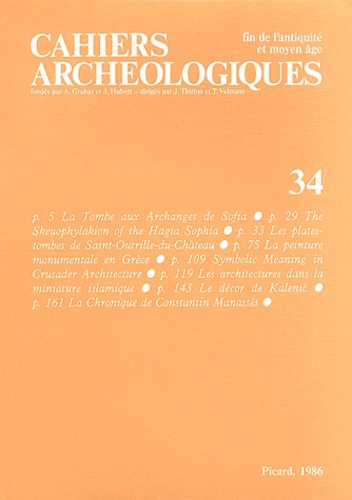 Neil K. Moran - Cahiers archéologiques N° 34/1986 : .