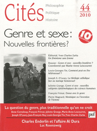 Marie-Anne Lescourret - Cités N° 44/2010 : Genre et sexe : nouvelles frontières ?.