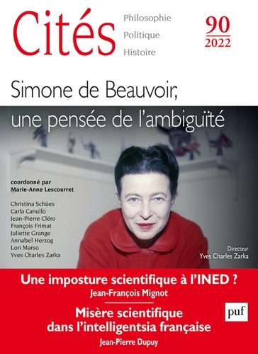 Cités N° 90/2022 Simone de Beauvoir, une pensée de l'ambiguïté