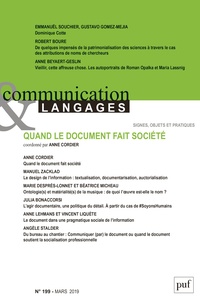  Collectif - Communication et Langages N°199, 2019 : .