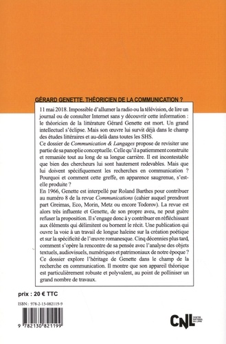 Communication et Langages N° 202, décembre 2019 Gérard Genette, théoricien de la communication ?