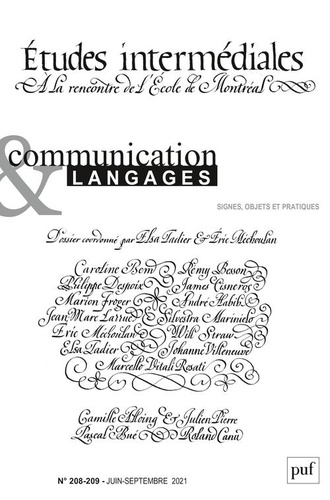 Communication et Langages N° 208-209, juin-septembre 2021 Etudes intermédiales. A la rencontre de l'Ecole de Montréal