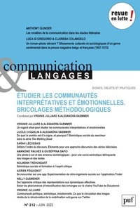 Virginie Julliard et Alexandra Saemmer - Communication et Langages N° 212, juin 2022 : Etudier les communautés interprétatives et émotionnelles - Bricolages méthodologiques.
