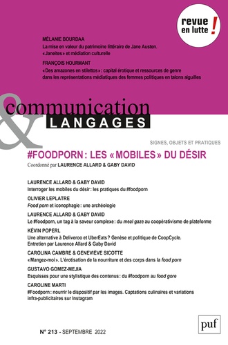 Communication et Langages N° 213, septembre 2022 #Foodporn : les "mobiles" du désir
