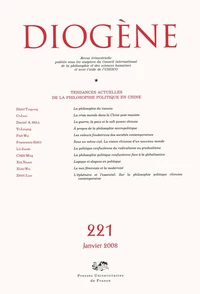 Tendances actuelles de la philosophie politique en Chine