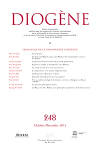  Auteurs divers - Diogène N° 248, Octobre-décembre 2014 : Tendances de la philosophie coréenne.