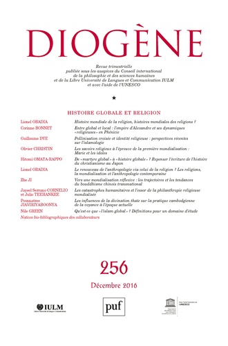 Maurice Aymard et Luca Maria Scarantino - Diogène N° 256, décembre 2016 : Histoire globale et religion.