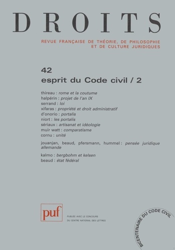 Jean-Louis Thireau - Droits N° 42/2005 : Esprit du Code civil - Tome 2.