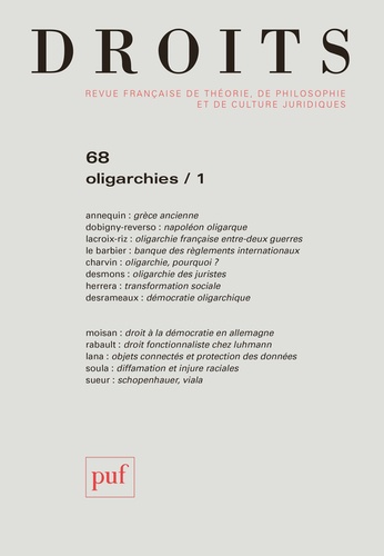 Droits N° 68/2018 Oligarchies. Volume 1