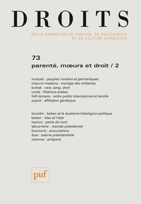 Frédéric Mériot - Droits N° 73/2021 : Parenté, moeurs et droit - Tome 2.
