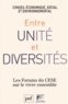  CESE - Entre unité et diversités - Les Forums du CESE sur le vivre ensemble.