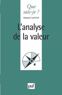 Jacques Lachnitt - L'analyse de la valeur.