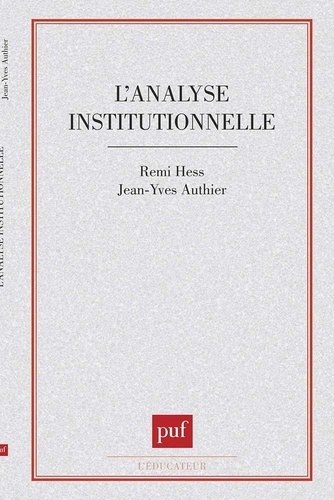 L'analyse institutionnelle