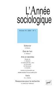  PUF - L'Année sociologique Volume 74 N° 1/2024 : .
